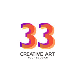 Number logo gradient design colorful