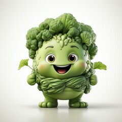 Smiling and Joyful Cabbage Character