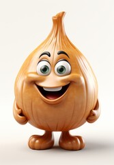 Smiling and Joyful Garlic 3D Character
