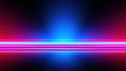 Abstract Neon Light: Glowing Blue Design with Laser Illustration and Futuristic Energy Effect
