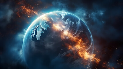 Obraz premium Admire our beautiful Earth from the vastness of space