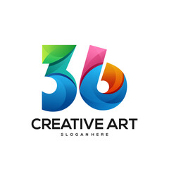 Number logo gradient colorful