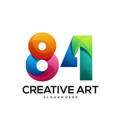 Number logo gradient colorful