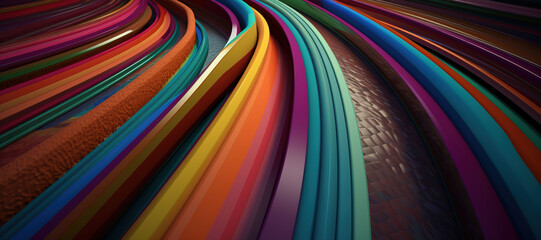 Naklejka premium colorful wave lines pattern, gradation 17