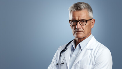 Obraz premium Confident doctor in lab coat looking at camera, expertise shown generated by AI