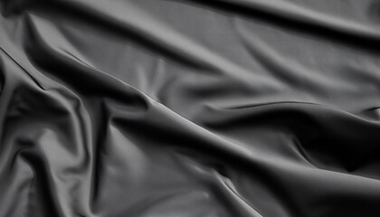 Black luxury silk bedding texture background, black cotton fabric cloth background