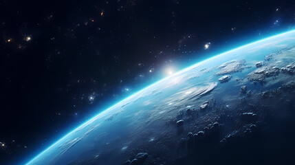 Fototapeta na wymiar Admire our beautiful Earth from the vastness of space
