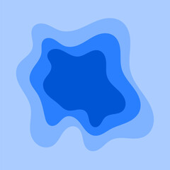 blue abstract background, papercut, isolated on white background