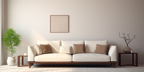 Fototapeta na wymiar Modern living area with couch.