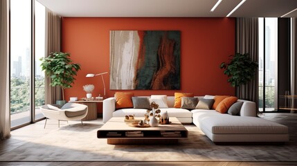 Modern aesthetic living room interior composition with elegant color palette 