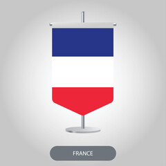 Elevate your space with the France Table Flag Icon. Perfect for events or desk decor, showcasing the tricolor elegance in a compact and stylish design