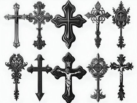 set of celtic cross on white