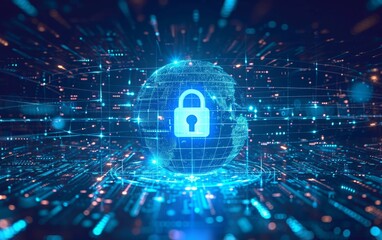 Obraz premium Global Cybersecurity Network Illustration