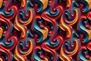 Obraz premium Vivid Rhapsody Swirls, Abstract Fusion Waves