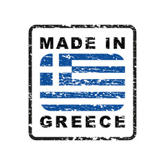 Made in Greece grunge stamp, isolated on white background, vector illustration.