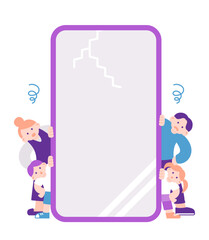 スマートフォンのトラブルで困る家族