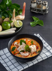 Creamy Tom Yum Goong,spicy prawn soup (Thai Food)