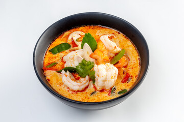 Creamy Tom Yum Goong,spicy prawn soup (Thai Food)