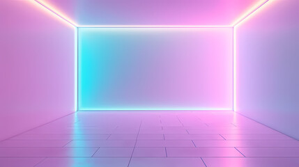 Empty room with neon lights