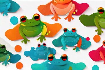 frogs on a white background
