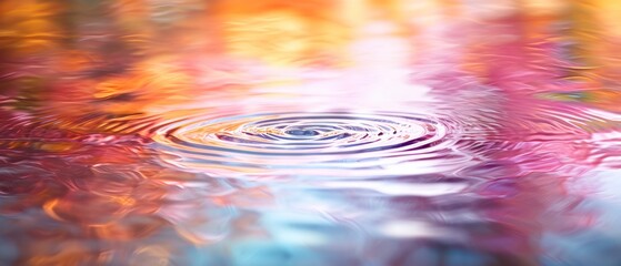Abstract ripple vibrations on water in colourful, creating a visually dynamic effect - obrazy, fototapety, plakaty