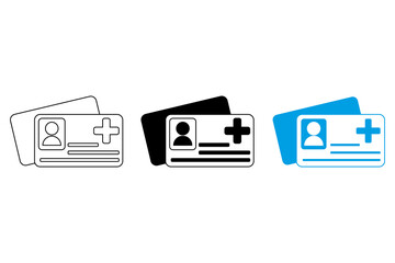 Medical Insurance cards icon. Pharmacy card icon. Health insurance card symbol. Vector illustration. EPS 10.