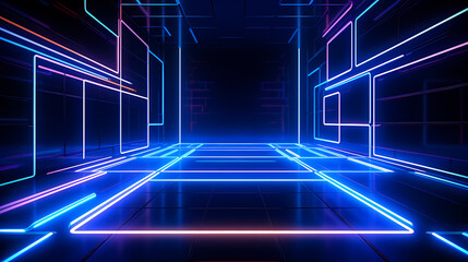 3D space, light shining from above, empty room