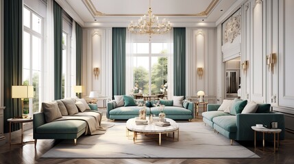 Modern contemporary living room interior composition 
