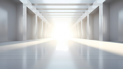 3D space, light shining from above, empty room
