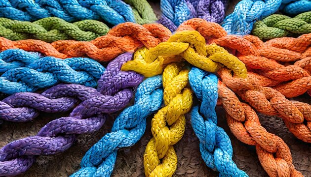 close up of a blue and yellow rope, close up of rope Strong diverse network rope team concept integrate braid color background cooperation empower power wallpaper, rope on a wooden board, 