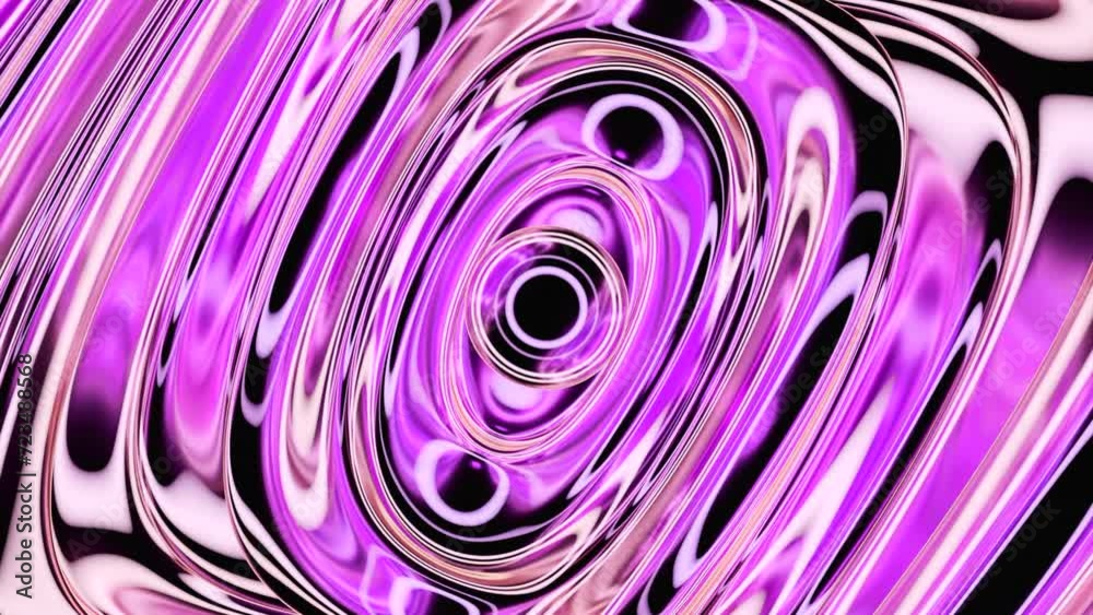 Poster metallic plasma moves with waves. design. animation of moving metallic liquid with circular waves. a