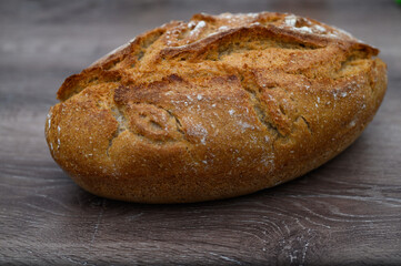 homemade freshly baked bread just out of the oven in the kitchen 8