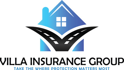 villa insurance group logo, insurance agency emblem, property coverage symbol, real estate insurance branding, home protection design, group insurance company logo, villa insurance mark,
