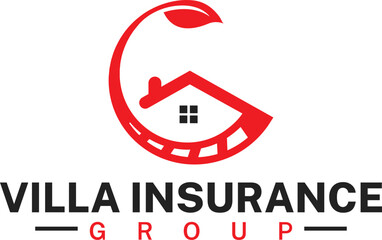 villa insurance group logo, insurance agency emblem, property coverage symbol, real estate insurance branding, home protection design, group insurance company logo, villa insurance mark