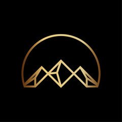 Geometric Luxury Mountain Logo