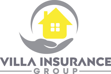 villa insurance group logo, insurance agency emblem, property coverage symbol, real estate insurance branding, home protection design, group insurance company logo, villa insurance mark,