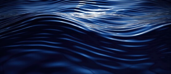 blue sea water surface with ripples and waves - obrazy, fototapety, plakaty