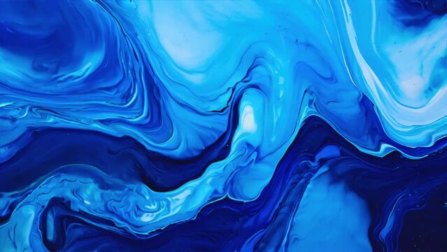 Water waves background, mix liquid color texture,  abstract blue fluid color  animation.