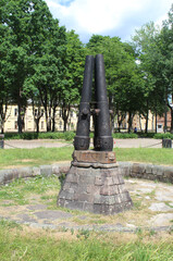 Glory to Russian Weapons cannon fountain monument in honor of the 100th anniversary of the defeat of Napoleon in Daugavpils Fortress