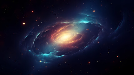 Galaxy nebula background in space, 3D illustration of nebulae in the universe
