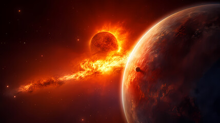 Galaxy nebula background in space, 3D illustration of nebulae in the universe