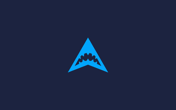 letter a with shark logo icon design vector design template inspiration