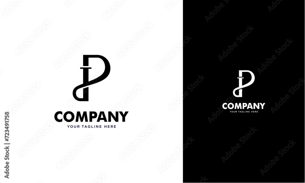 Fototapete P D or D P initial logo concept monogram,logo template designed to make your logo process easy and approachable. All colors and text can be modified