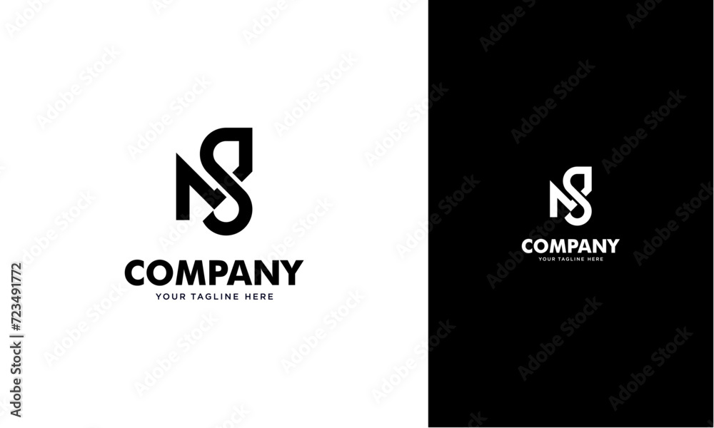 Fototapete N S or S N initial logo concept monogram,logo template designed to make your logo process easy and approachable. All colors and text can be modified
