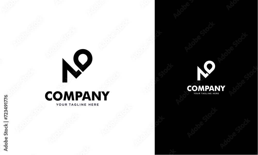 Fototapete Abstract letter M location logo design vector element initial M pin logo concept monogram,logo template designed to make your logo process easy and approachable. All colors and text can be modified