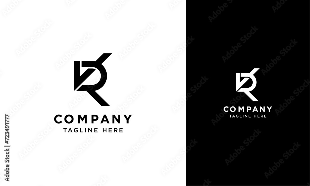 Fototapete V R or R V initial logo concept monogram,logo template designed to make your logo process easy and approachable. All colors and text can be modified