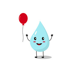 Cute Water Drop Character illustration