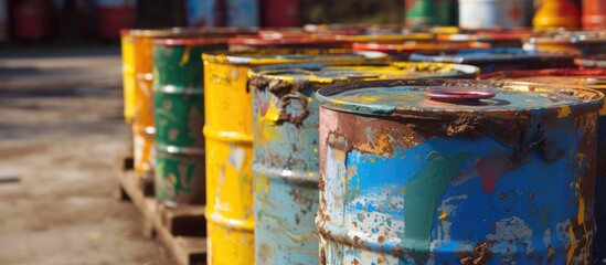 Recycle oil-based paint cans at a company that accepts hazardous waste.