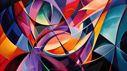 Abstract Geometric Shapes Encounter  Background, Generative AI
