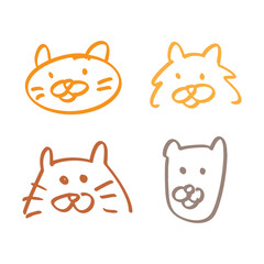 set of funny cartoon cats